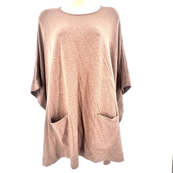 Pure Jill Top Women Brown M/L Pima Cotton Blend Minimalist Cozy Cozycore Soft - Picture 2 of 8